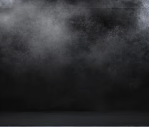 Dark, moody, atmospheric fog texture transitioning from solid black at the base to billowy, diffuse grey mist towards the top.